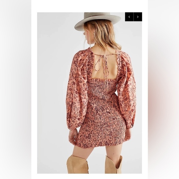 Free People Smock it to Me Mini in Apricot Combo NWT - Picture 2 of 9